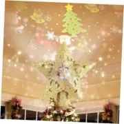 Christmas Tree Topper - Christmas Tree Topper Lighted with 3D Rotating - Gold