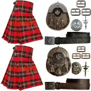 Handmade MacGregor Modern Tartan Kilt Outfit For Men CustomSize Traditional Kilt
