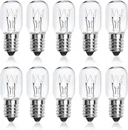 Bonlux 10 x Oven Lamp 25 W Oven Light Bulb 300 Temperature Heat Resistant SES E14 SES T22 Pygmy Lamps, Dimmable, 150 lm, Warm White 2600 K, 360 Degree for Himalaya Salt Lamp, Microwave, Refrigerator