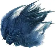 Generic 50 13-18cm Colorful Rooster Hackle Feathers for Art Craft,Jewelry,Decoration - Ocean Blue, as described