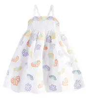 [Stella McCartney Kids] Stella McCartney Kids Printed linen and cotton dress Y 14 white