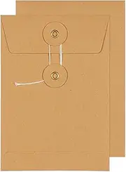 Blake Senses - Manilla String and Washer Envelopes C6 (162 x 114mm) - Pack of 100 Qty - Premium Quality 180 GSM - Document Mailer - Manilla Envelopes with String - Office & Business Supplies (SW722)