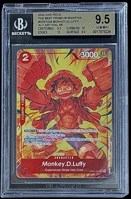 BGS 9.5 One Piece OP01-024 SR* Monkey.D.Luffy - English - Foil - PRB01 - Graded
