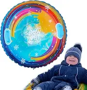 Inflatable Sledge, Snow Tubes Sledge, Colourful Snow Tubes Sledge with Handles for Tobogganing, Thickened High Performance Sledge with Tilt Protection for Outdoor Tobogganing Activities