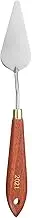 uxcell Palette Knife Painting Tool 2.95" x 1.3" Stainless Steel Teardrop Blade 8.66" Length Spatula Painting Pallet Knives with Hole Beech Wood Handle for Oil Acrylic Canvas, Red/Silver