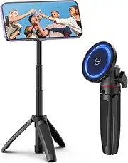 ULANZI Magnetic Cell Phone Tripod Compatible with MagSafe, Mini Extendable Selfie Stick 360° Ball Head Tripod Stand Handle Grip for iPhone 16 15 14 13 12 Series