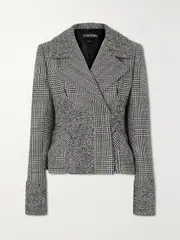 [TOM FORD] TOM FORD - Patchwork Tweed Peplum Jacket - Gray - IT42 IT 42 Gray