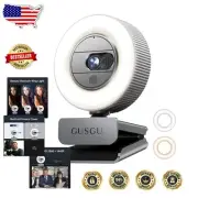 Crisp 2K Quad HD Webcam with Integrated Lighting and Noise-Cancelling Feature