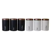 Set of 3 Stylish Tea Sugar Coffee Storage Canisters Dry Nuts Tight Sealing