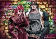 [Tapestry Wall scroll] Jotaro Kakyoin JoJo's Bizarre Adventure B2 size New Japan