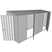 Build-A-Shed 1.2 x 4.5 x 2.0m Skillion Dual Single Hinged Side Doors Shed - Zinc