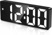 OQIMAX Digital Alarm Clock, Bedside Alarm Clock with Large LED Display, Non Tick