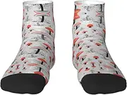 [JBYJBX] Cartoon Mushrooms Print Adult Socks Womens Mens Workout Thermal Cozy All-Season Gift Holiday Articles Use