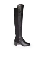 Black Leather 5050 Over Knee Boots