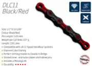 KMC DLC11 11 Speed Chain — 118 Links / Red & Black — AUS STOCK — Bike MTB Road