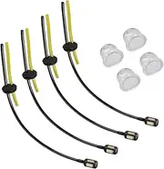 Perfk 8Pcs Fuels Lines Hoses Pipe with Primer Bulbs Replacement Universal Petrol Filters Kit for Brush Cutter Lawn Mower Accessories
