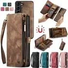 For Samsung S25 S24 S23 S22 S21 Ultra Plus Detachable Case Leather Wallet Cover