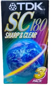 TDK SC-180 Sharp & Clear - 3 Blank VHS VCR Video Tapes - New & Sealed