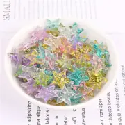 20 pcs Bulk Flat Back Resin Embellishments Stars Sequined For Crafts Decors 17mm