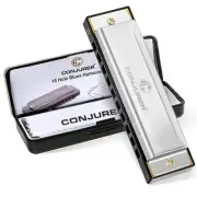 Blues Harmonica for Beginners Adult 10 Hole Diatonic Harmonica Key of C Brass...
