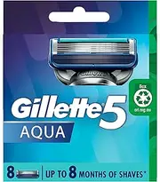 Gillette 5 Aqua Razor Blades, 8 Count