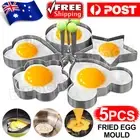 5PCS Fried Egg Mould Egg Rings Stainless Steel Metal Ring Pancake Frying Shape