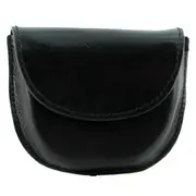 Milleni Genuine Leather Coin Purse Holder Wallet with Belt Loop - Black