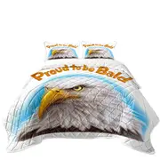 Funny Mens Design Proud to be Bald Eagle Coverlet