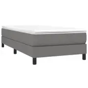 vidaXL Bed Frame Box Spring Bed Base Dark Grey Bed Base King Single Size Fabric