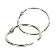 Binder Hinged Rings Loose Leaf Clips, 25mm (inner dia: 20mm ) Small, Paper Hinge Metal Book Steel Keychain Split Hoops Punch Ring Bulk Binders