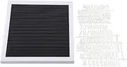 ZenithAur Felt Letter Board, 10 x 10 inch Changeable Letters and Numbers DIY Message Board, Black Felt with White Letters for Home Decor, Parties, and Events (White Frame)