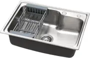 Cefito Kitchen Sink 61X43CM Stainless Steel Basin Single Bowl Silver Basket