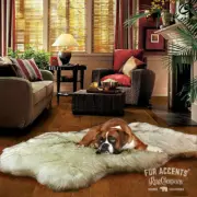 Brown Tip Faux Fur, Polar Bear, Arctic Wolf, Rug, Dog Bed, Dognapper, USA