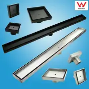 WaterMark 50/80mm Waste Chrome Black Tile Insert Floor Drain SUS Shower Grate