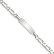 [JewelryWeb] 925 Sterling Silver Polished Engravable Engraveable for boys or girls ID Bracelet Lobster Claw Measures 6mm Wide - 15 Centimeters