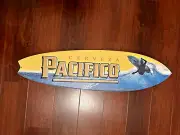 Pacifico BEER Surfboard METAL ADVERTISING Sign 36"X10" Tin Tacker CABO MEXICO 3'