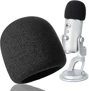 YOUSHARES Pop Filter for Blue Yeti Mic, Large Size Microphone Cover for Blue Yeti, Yeti Pro, MXL, Audio Technica and Other 2.5-Inch Mics for Streaming, Podcasting, YouTube, Gaming