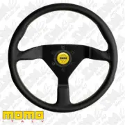 MOMO Montecarlo Black Leather With Yellow Stitching 350mm Steering Wheel