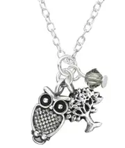 Silver Owl Tree Of Life Necklace