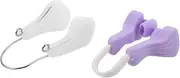 Happyyami Nose Shaper Lifter Clip Corrector for Snoring 2 Pcs Set Nighttime Nose Clip for Enhancement White and Purple