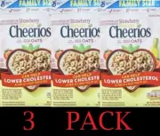 3x CHEERIOS FAMILY SIZE STRAWBERRY BANANA Whole Grain Oats Cereal 19 oz - 3 PACK