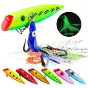 6pcs 18cm Luminous Fishing Bait Topwater Popper Floating Lure Octopus Aquid Hook