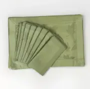 BODRUM Placemats & Napkins Set of 8 with Leaf Impressions Green NEW 100% Cotton