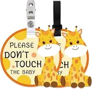 PLIGREAT 2 Pack Please Dont Touch The Baby Signs Hanging Tags for Baby Carriers Stroller Car Seat Carrycot Decor Newborn Baby Girl Boy Preemies Shower Gifts No Touching Baby Reminder
