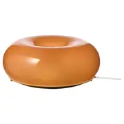 VARMBLIXT LED table/wall lamp, orange glass/round, 30 cm
