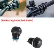 2X Motorcycle Black Self-Locking Switch Push Button Hazard Light Switch Button