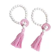 2Pcs Beads Curtain Ties with Tassels Window Drape Holdbacks Interior Decors