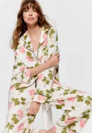 BNWT Peter Alexander Pretty Rose Bamboo Winter 3 Piece PJ Set Size M
