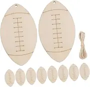 NUOBESTY Crafting Wood Slice Set: 20 Wooden Slices Cutouts for Embellishments Tab Decor Fall Football Hanging En