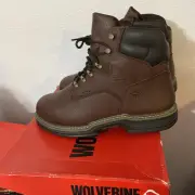 Men's Wolverine Darco 6" Steel Toe W02406 Brown Leather Work Boot Size 8 EW